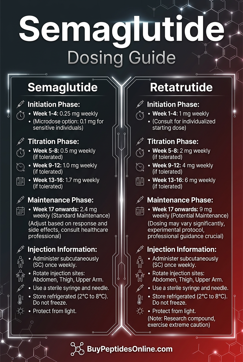 Semaglutide — Dosing Guide 2026 | Semaglutide vs Retatrutid