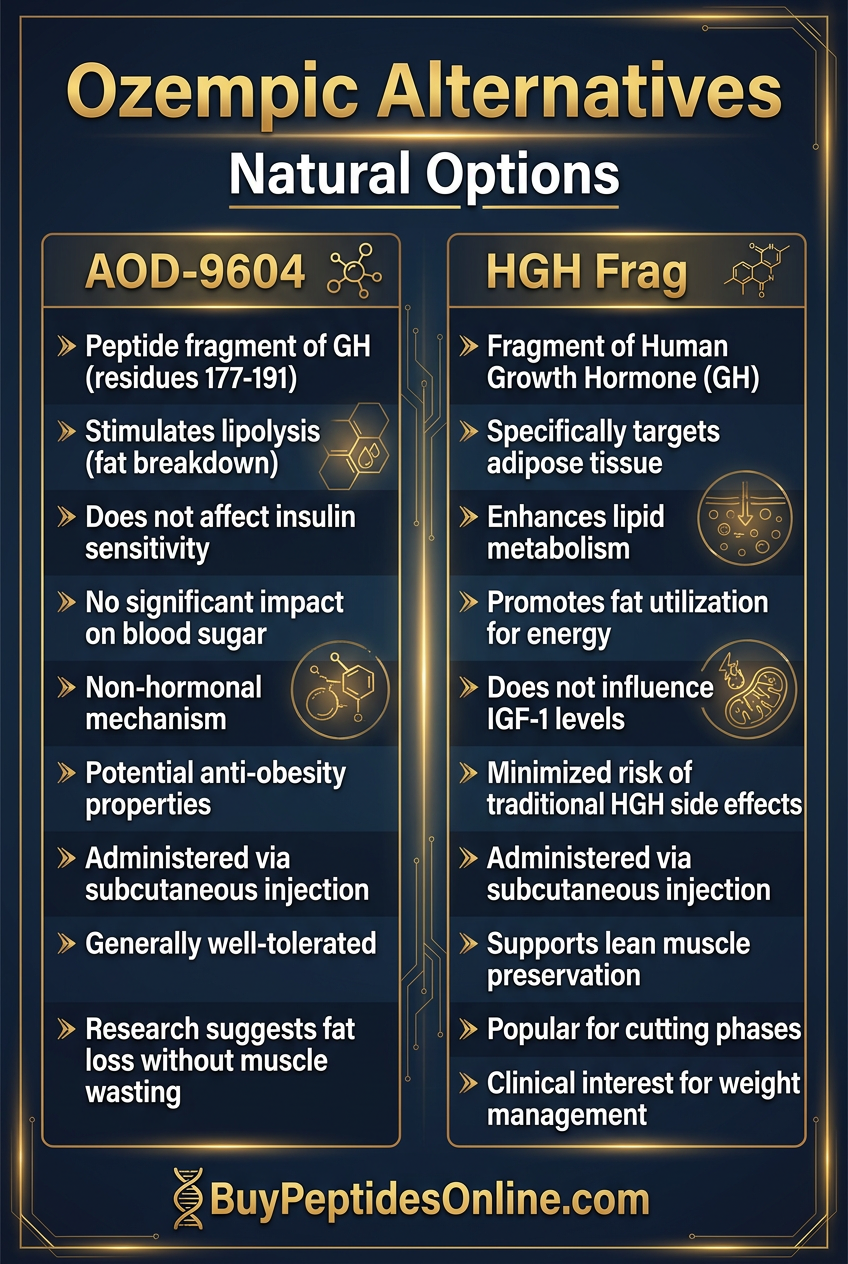 Ozempic Alternatives — Natural Options | AOD-9604 vs HGH Frag