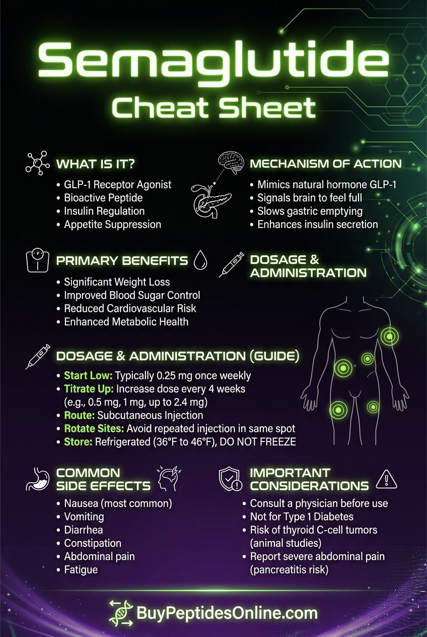Semaglutide — Cheat Sheet | Weight Loss Peptides to B
