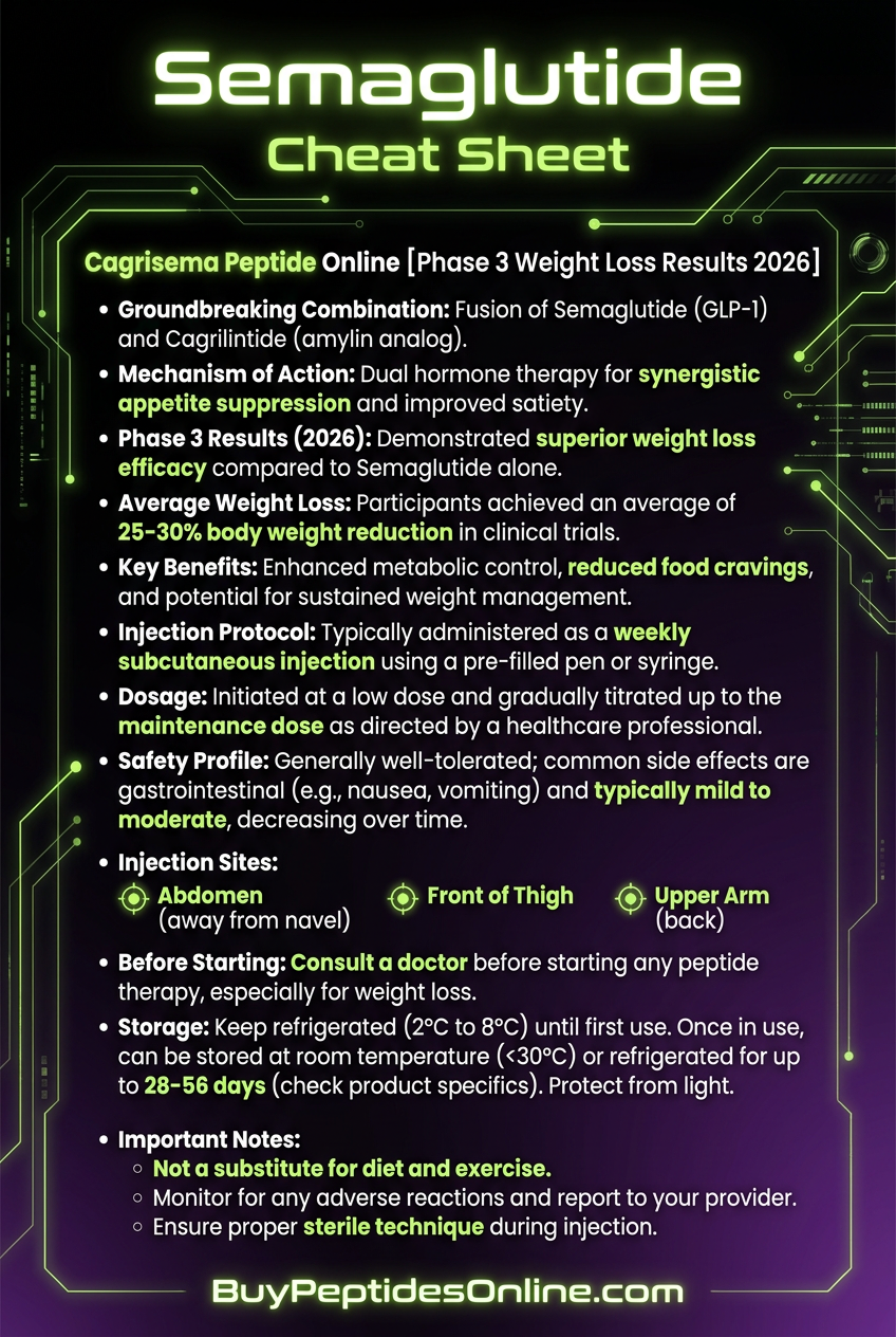Semaglutide — Cheat Sheet | Cagrisema Peptide Online 