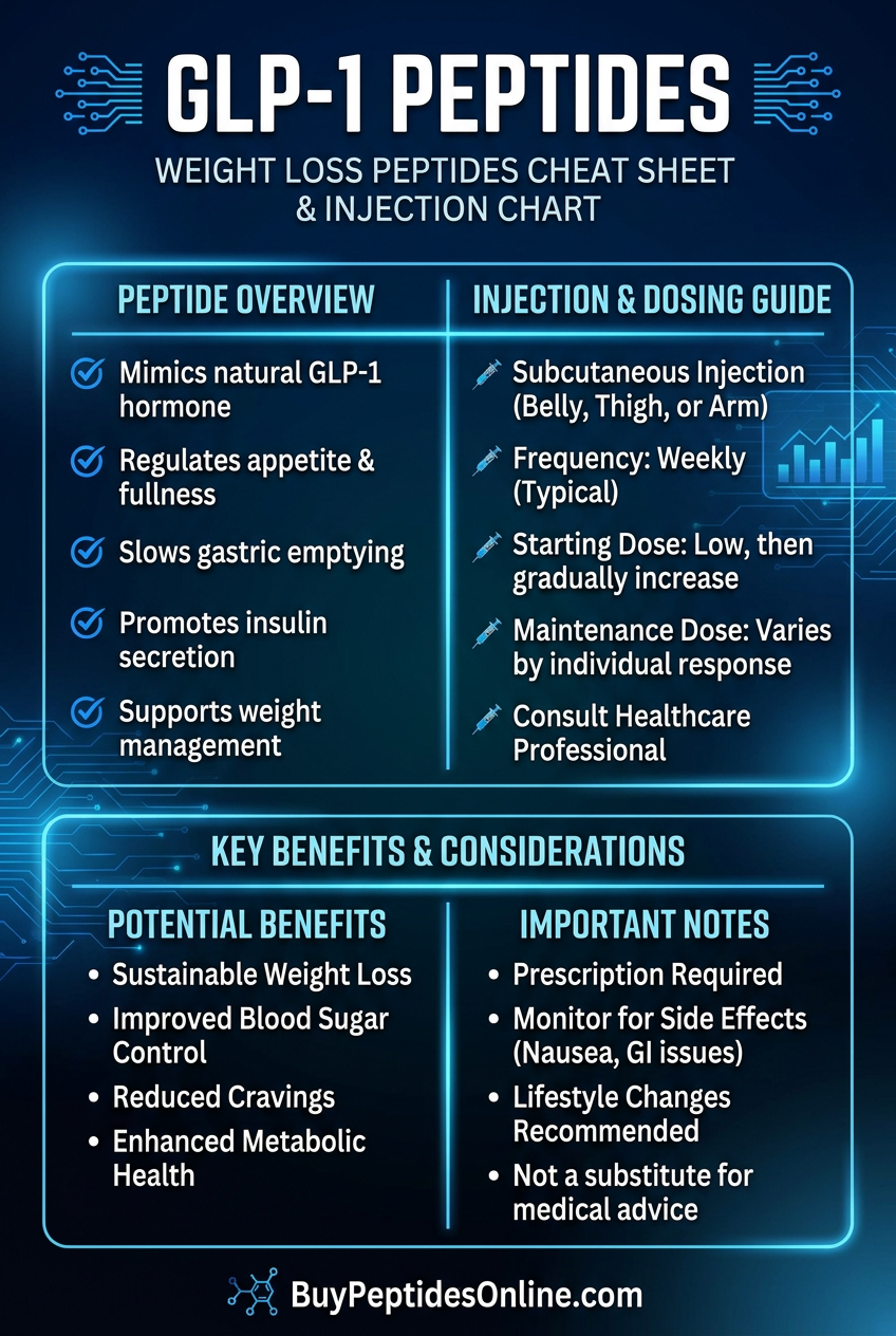 GLP-1 Peptides — Comparison Chart | Weight Loss Peptides