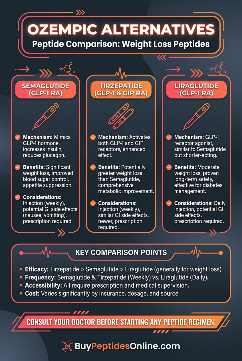 Ozempic Alternatives — Peptide Comparison | Weight Loss Peptides
