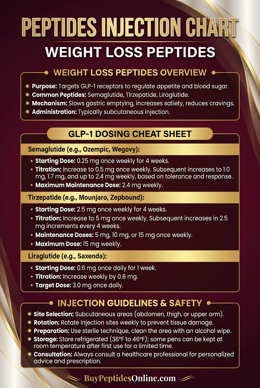 Peptides Injection Chart — GLP-1 Dosing | Weight Loss Peptides