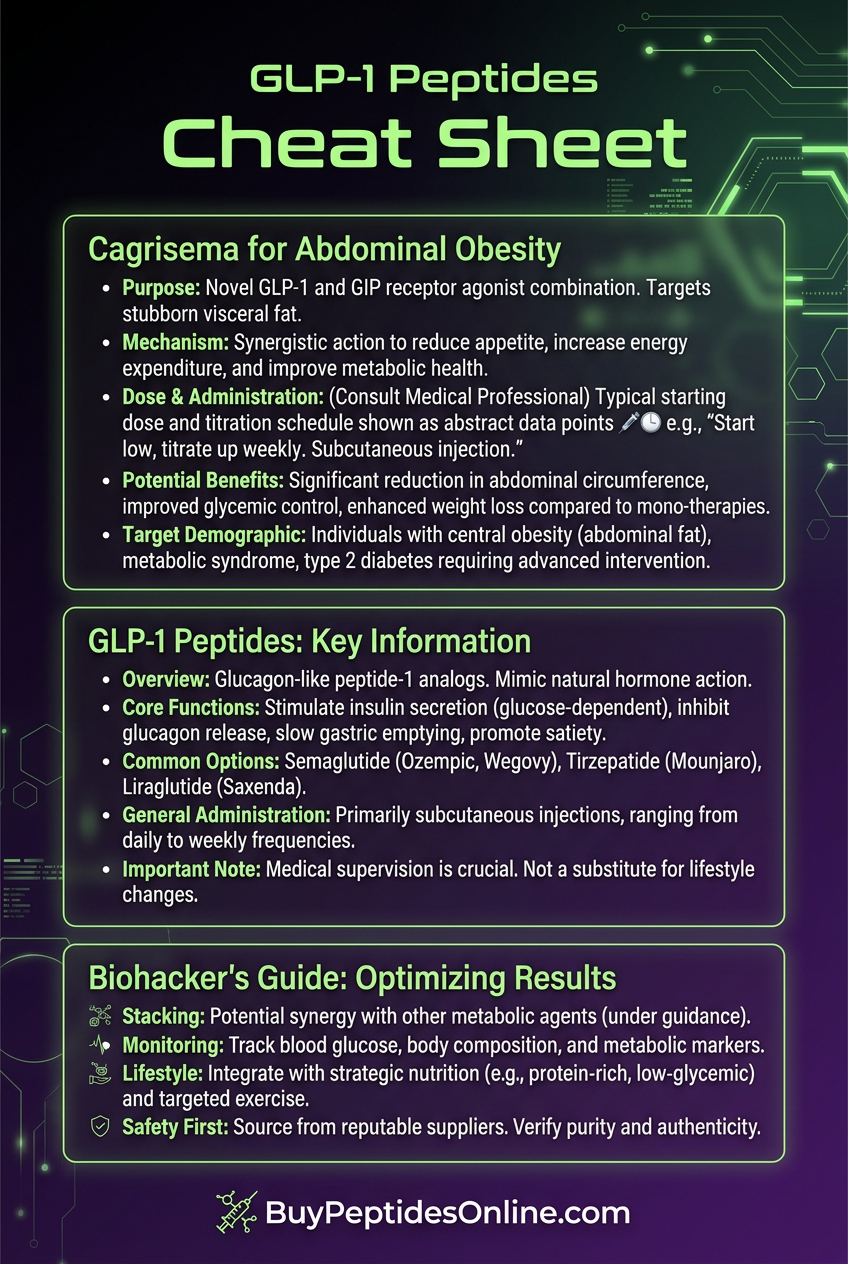 GLP-1 Peptides — Cheat Sheet | Cagrisema for Abdominal O