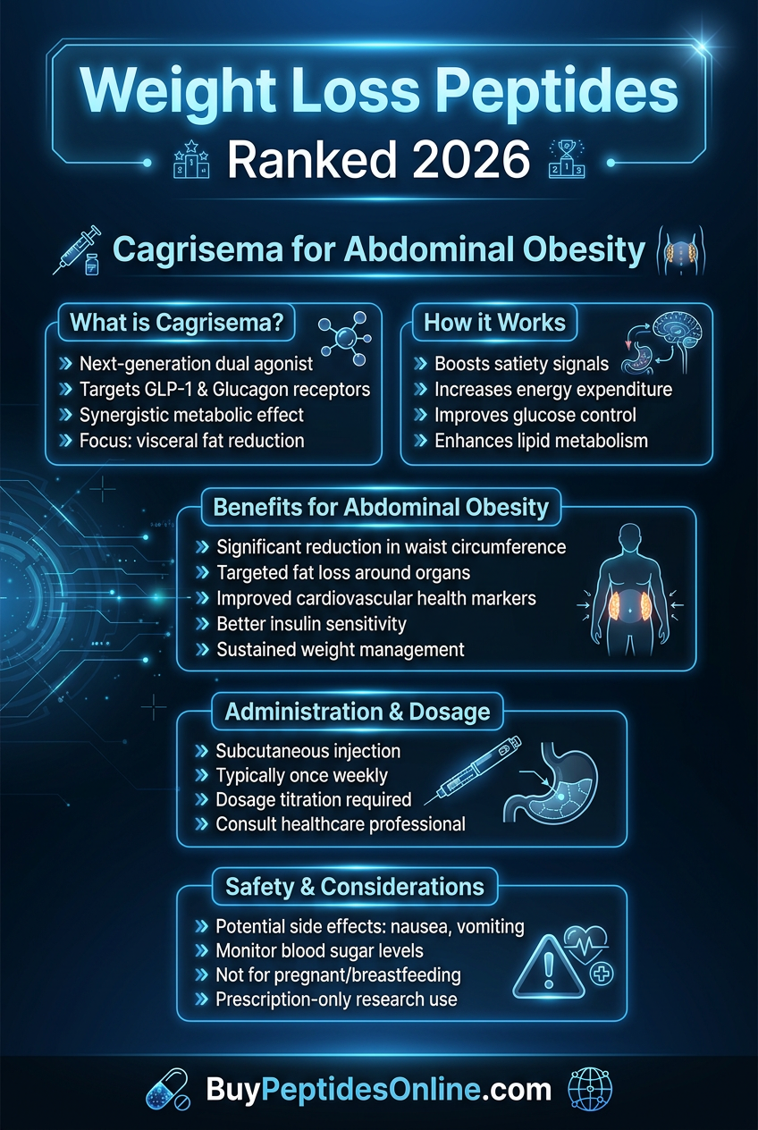 Weight Loss Peptides — Ranked 2026 | Cagrisema for Abdominal O