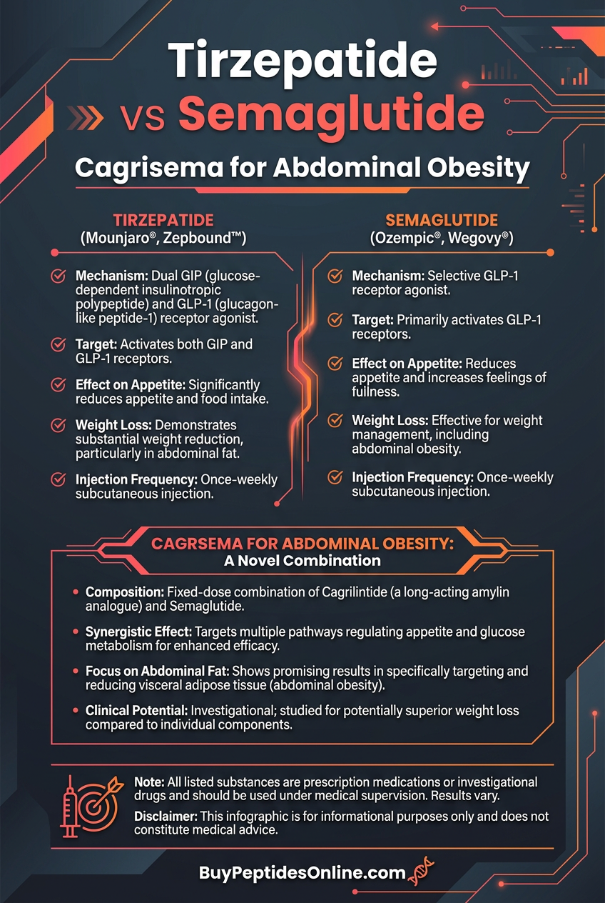 Tirzepatide — vs Semaglutide | Cagrisema for Abdominal O