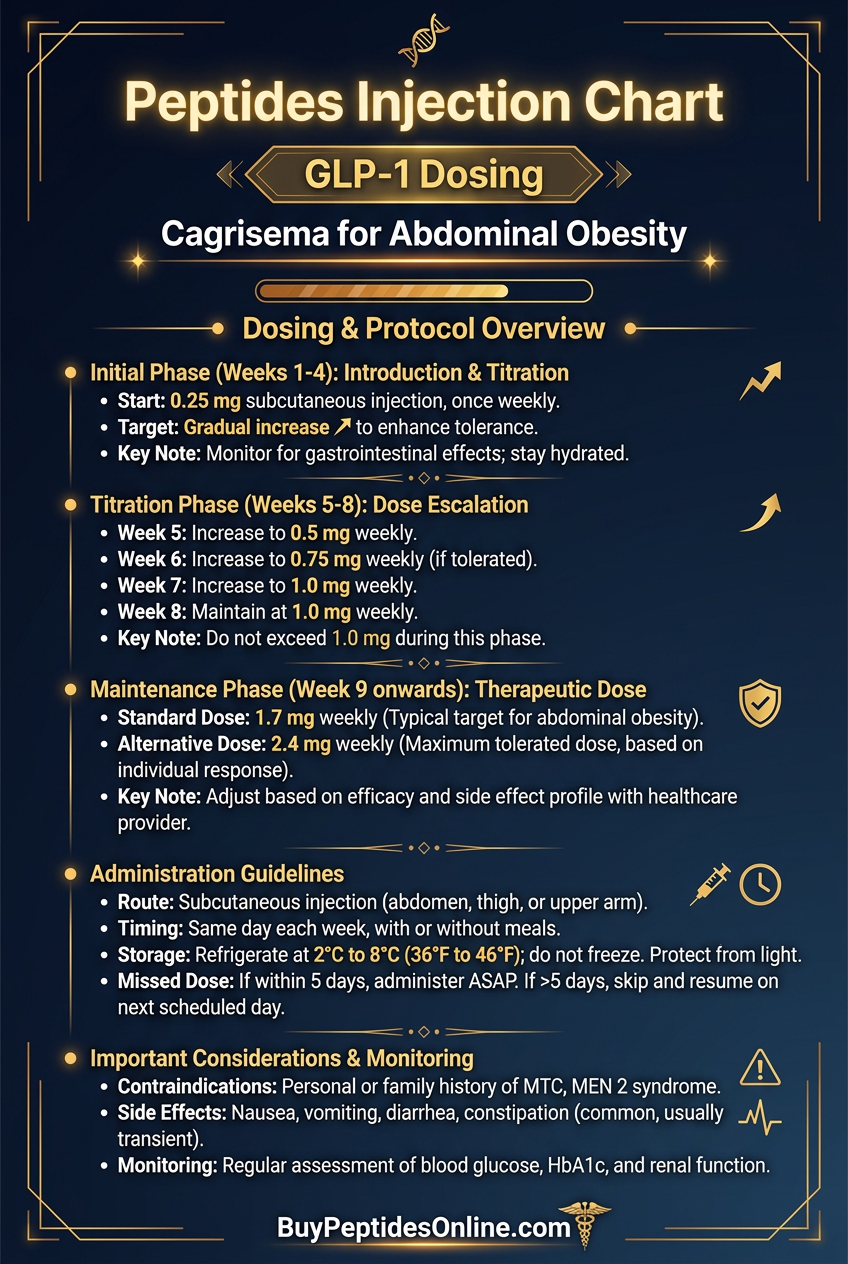 Peptides Injection Chart — GLP-1 Dosing | Cagrisema for Abdominal O