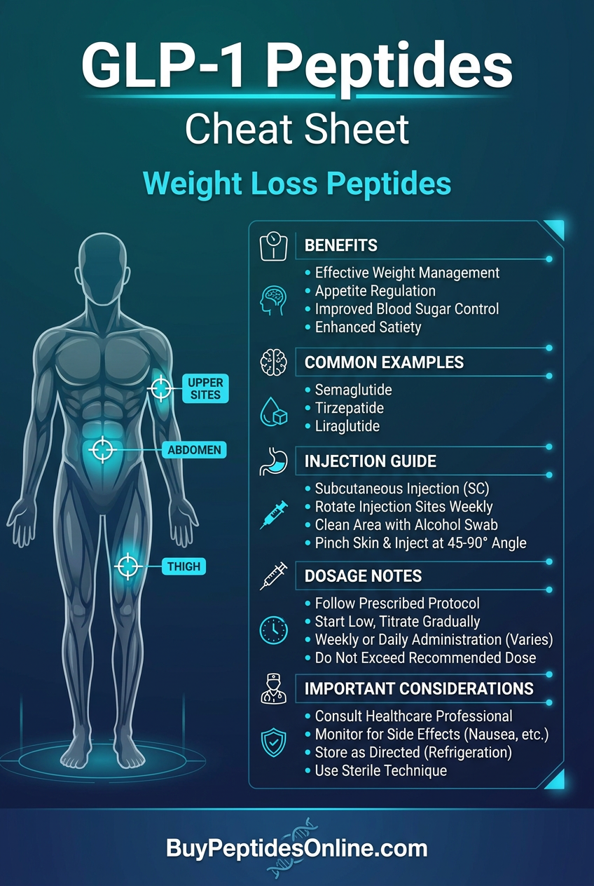 GLP-1 Peptides — Cheat Sheet | Weight Loss Peptides
