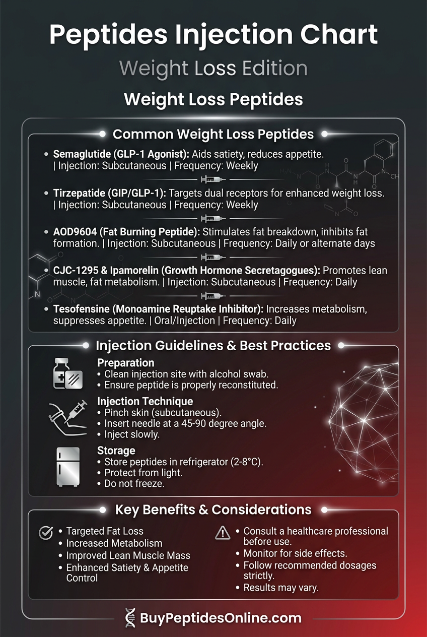 Peptides Injection Chart — Weight Loss Edition | Weight Loss Peptides