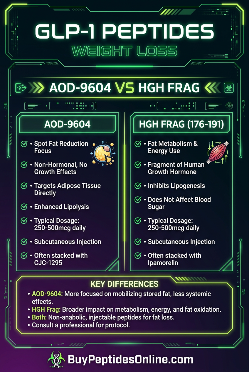 GLP-1 Peptides — Weight Loss | AOD-9604 vs HGH Frag