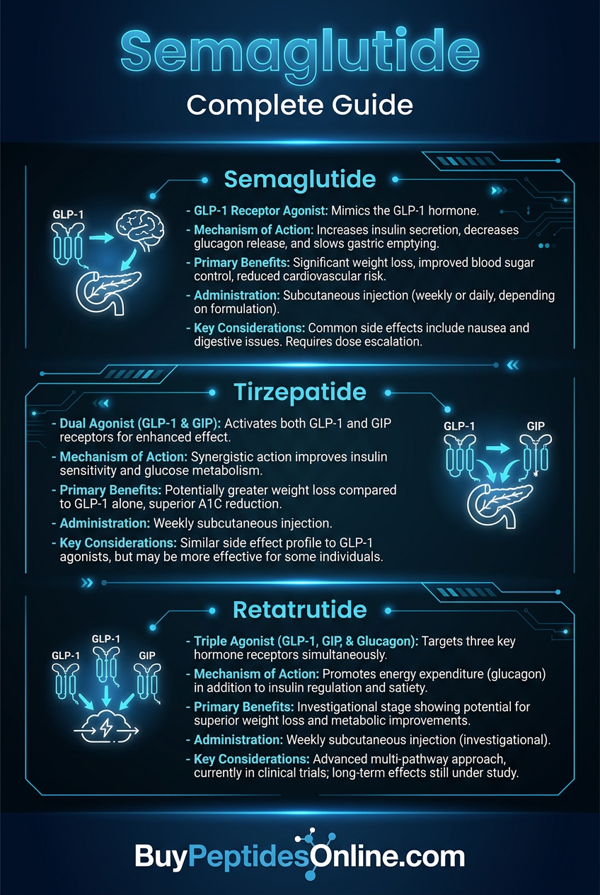 Semaglutide — Complete Guide 2026 | Semaglutide vs Tirzepatid