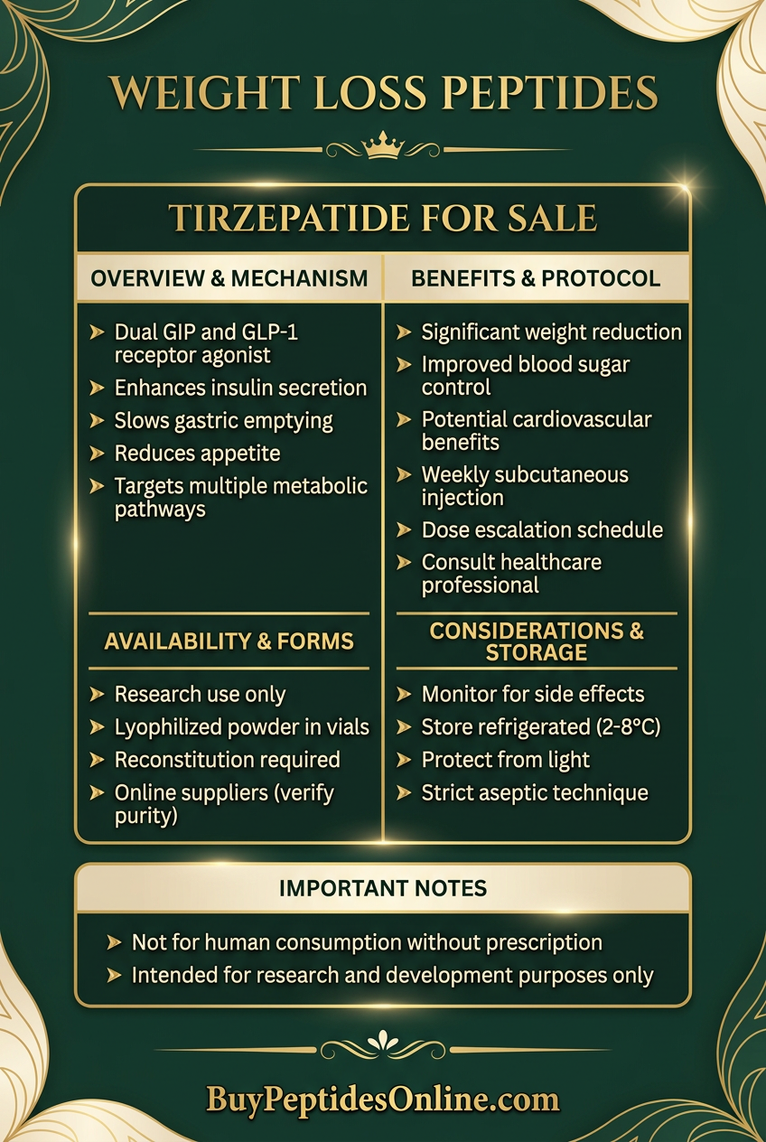 Weight Loss Peptides — Comparison Chart | Tirzepatide for Sale
