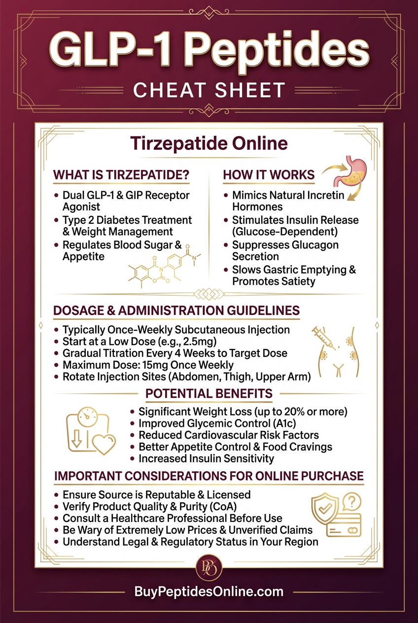 GLP-1 Peptides — Cheat Sheet | Tirzepatide Online