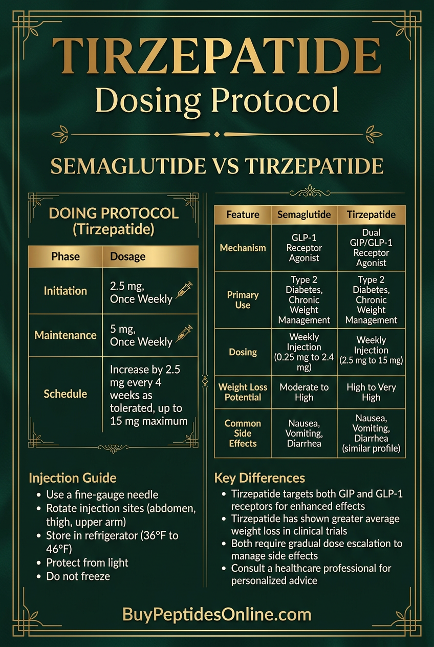 Tirzepatide — Dosing Protocol 2026 | Semaglutide vs Tirzepatid