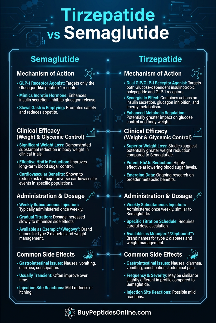 Tirzepatide — vs Semaglutide 2026 | Semaglutide vs Tirzepatid