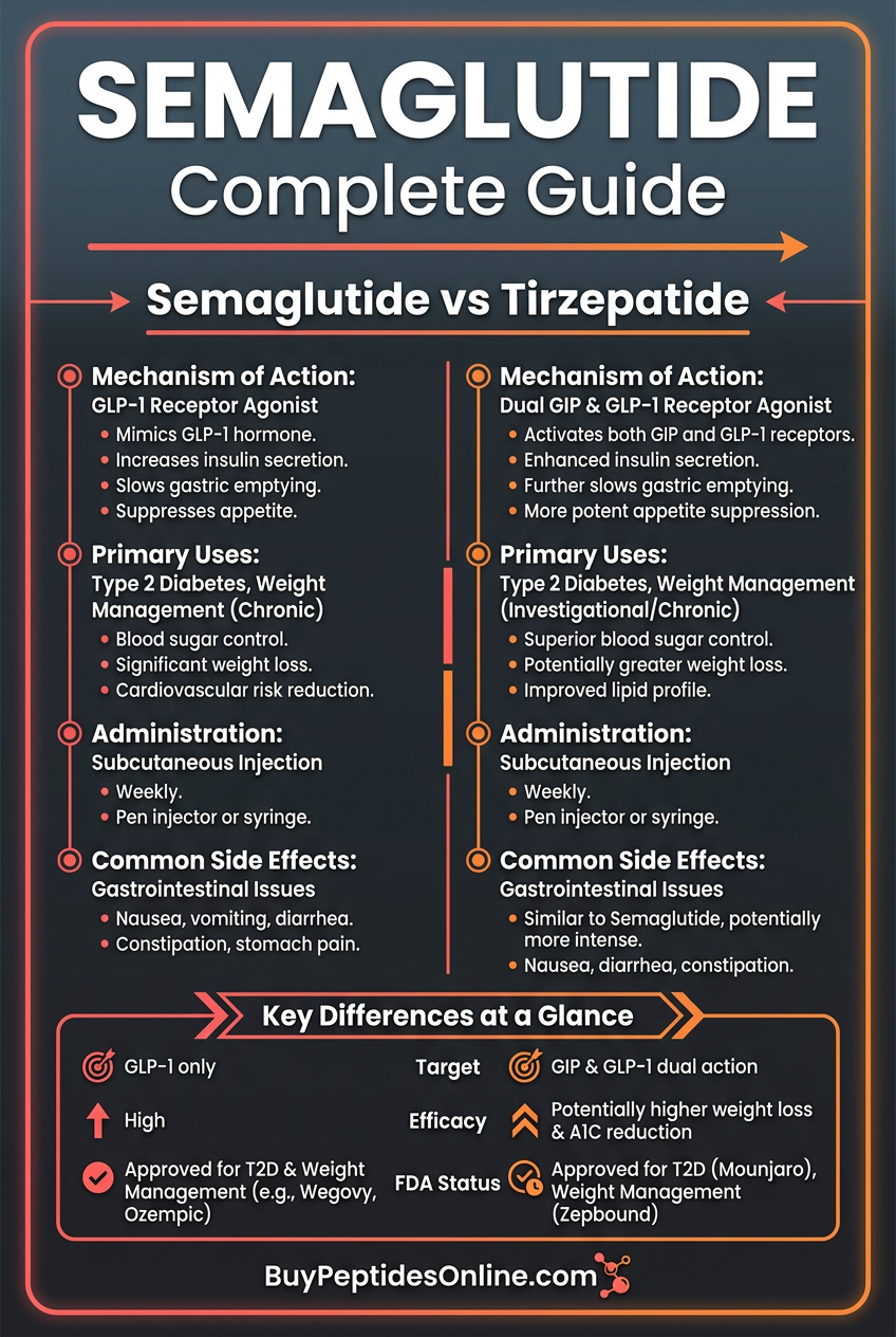 Semaglutide — Complete Guide 2026 | Semaglutide vs Tirzepatid
