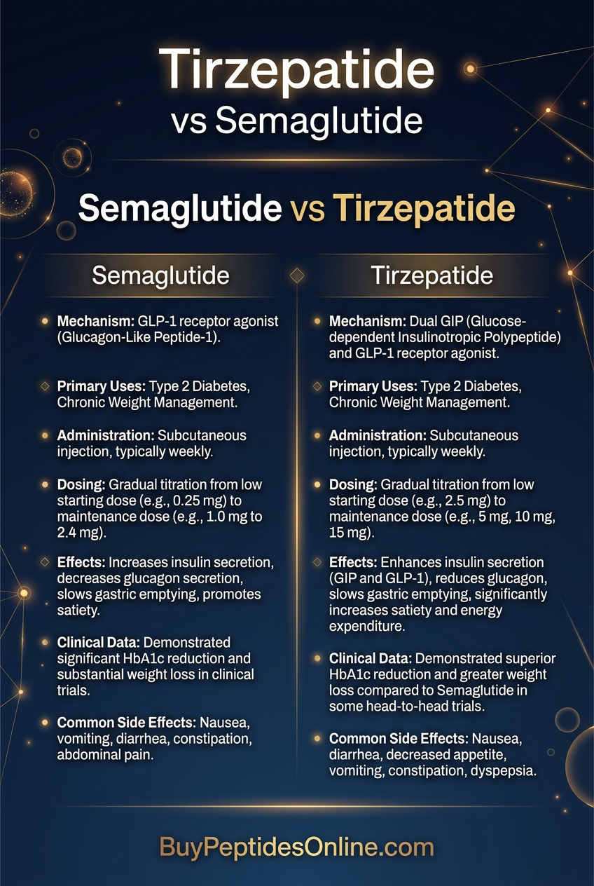 Tirzepatide — vs Semaglutide 2026 | Semaglutide vs Tirzepatid