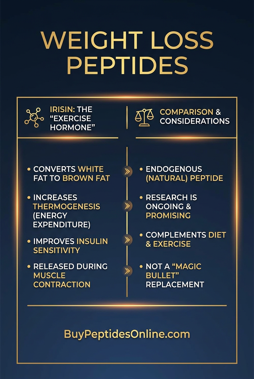Weight Loss Peptides — Comparison Chart | Irisin