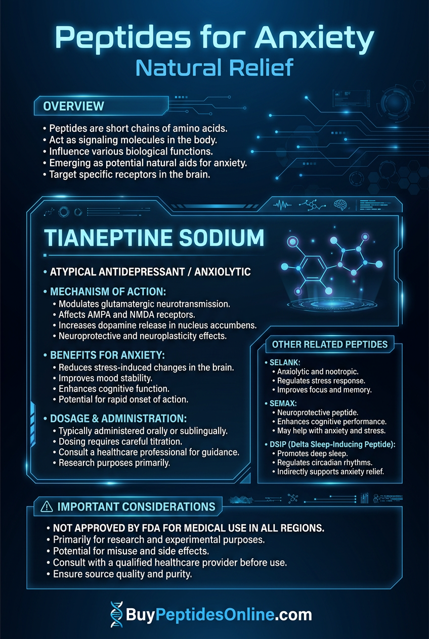 Peptides for Anxiety — Natural Relief | Tianeptine Sodium