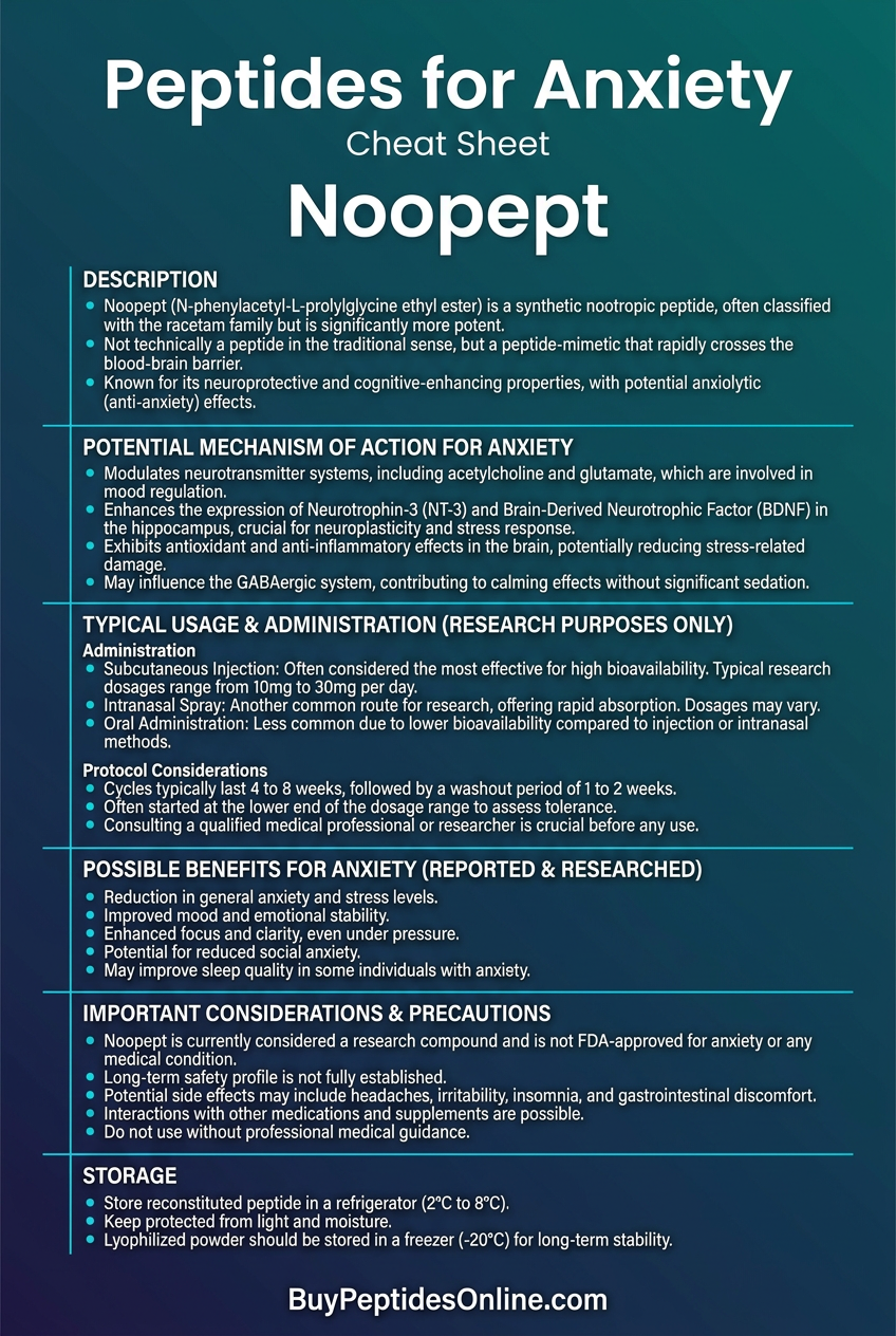 Peptides for Anxiety — Cheat Sheet | Noopept