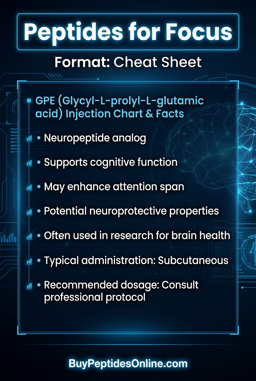 Peptides for Focus — Cheat Sheet | GPE (Glycyl-L-prolyl-L-gl