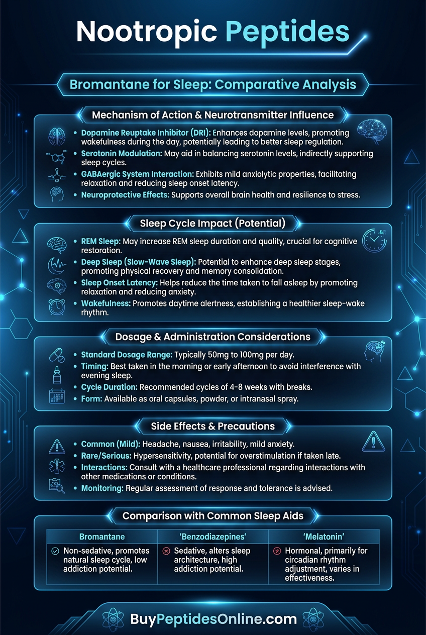 Nootropic Peptides — Comparison Chart | Bromantane for Sleep