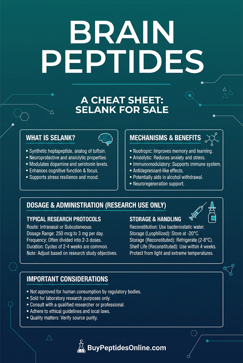 Brain Peptides — Cheat Sheet | Selank for Sale