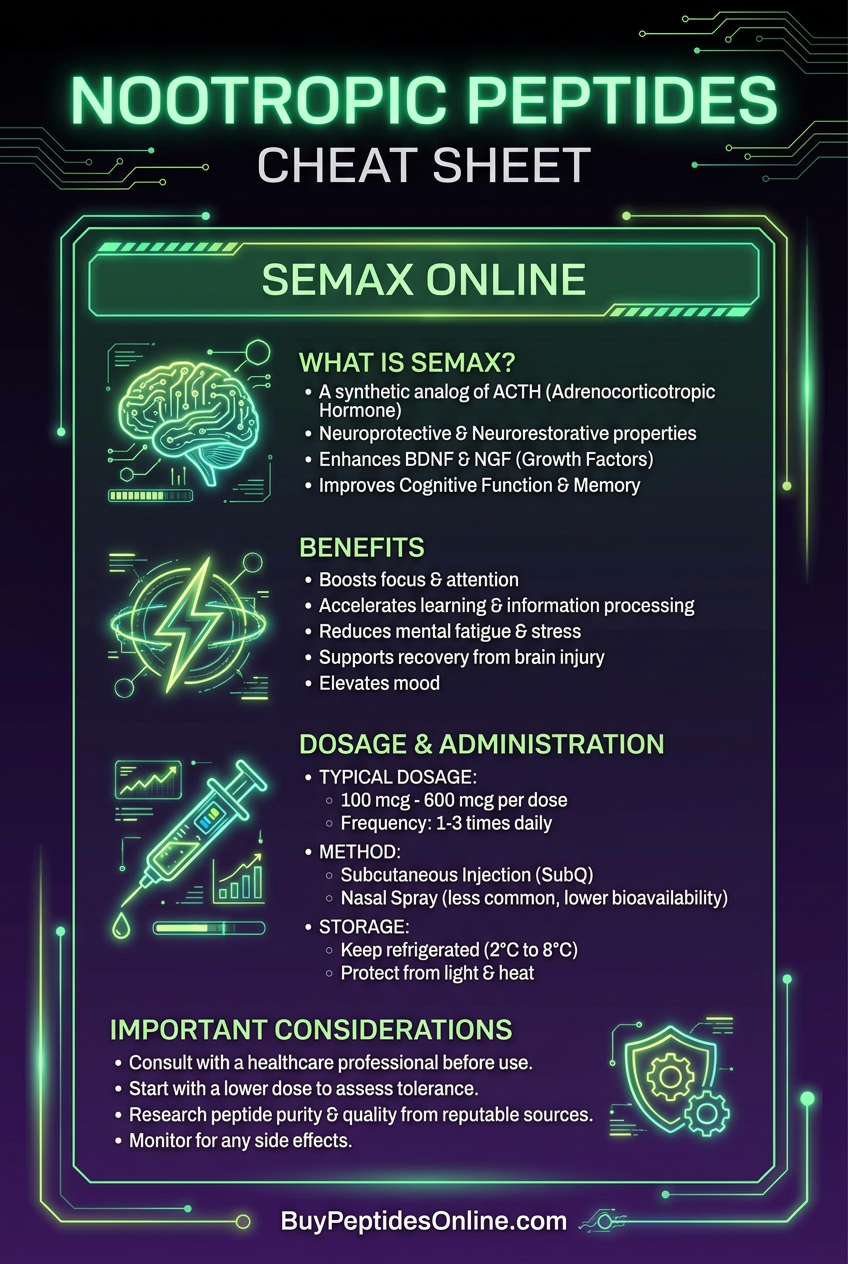 Nootropic Peptides — Cheat Sheet | Semax Online