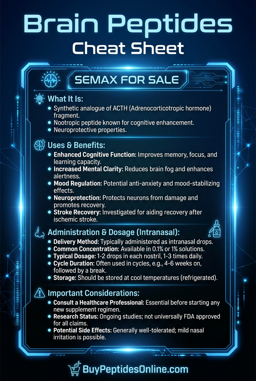 Brain Peptides — Cheat Sheet | Semax for Sale