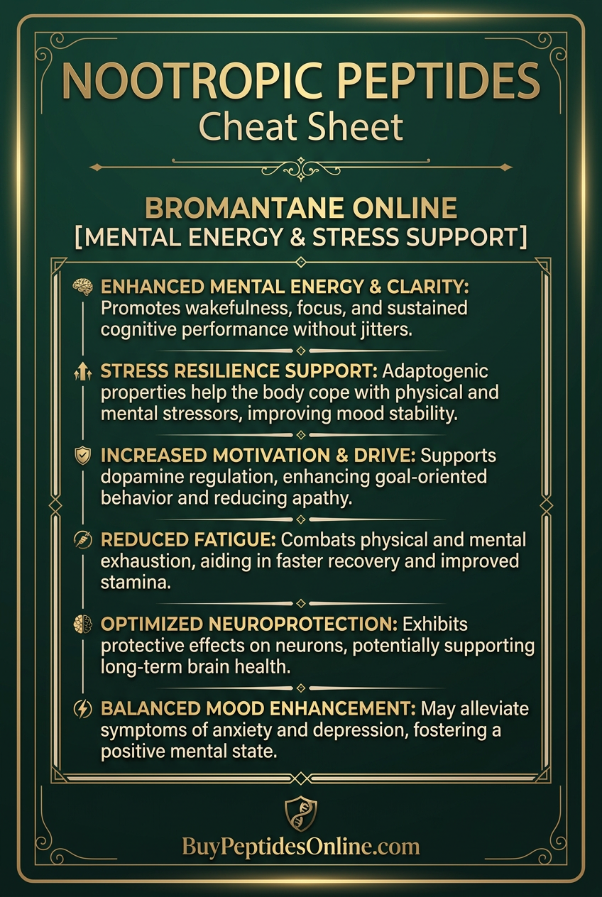 Nootropic Peptides — Cheat Sheet | Bromantane Online [Mental