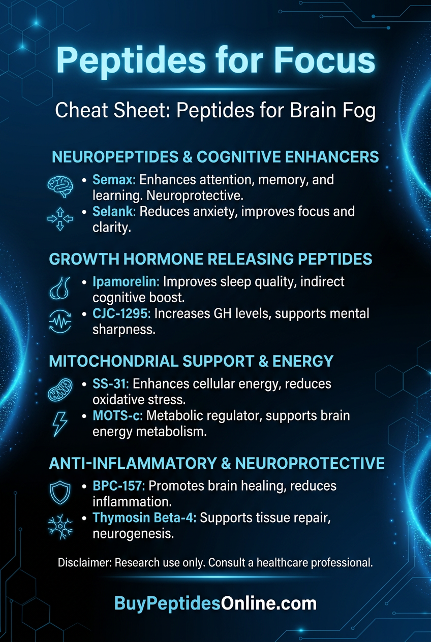 Peptides for Focus — Cheat Sheet | Peptides for Brain Fog