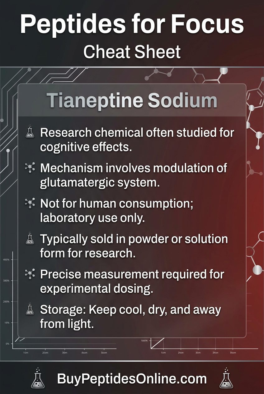 Peptides for Focus — Cheat Sheet | Tianeptine Sodium