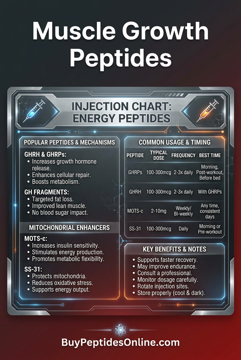 Muscle Growth Peptides — Injection Chart | Energy Peptides