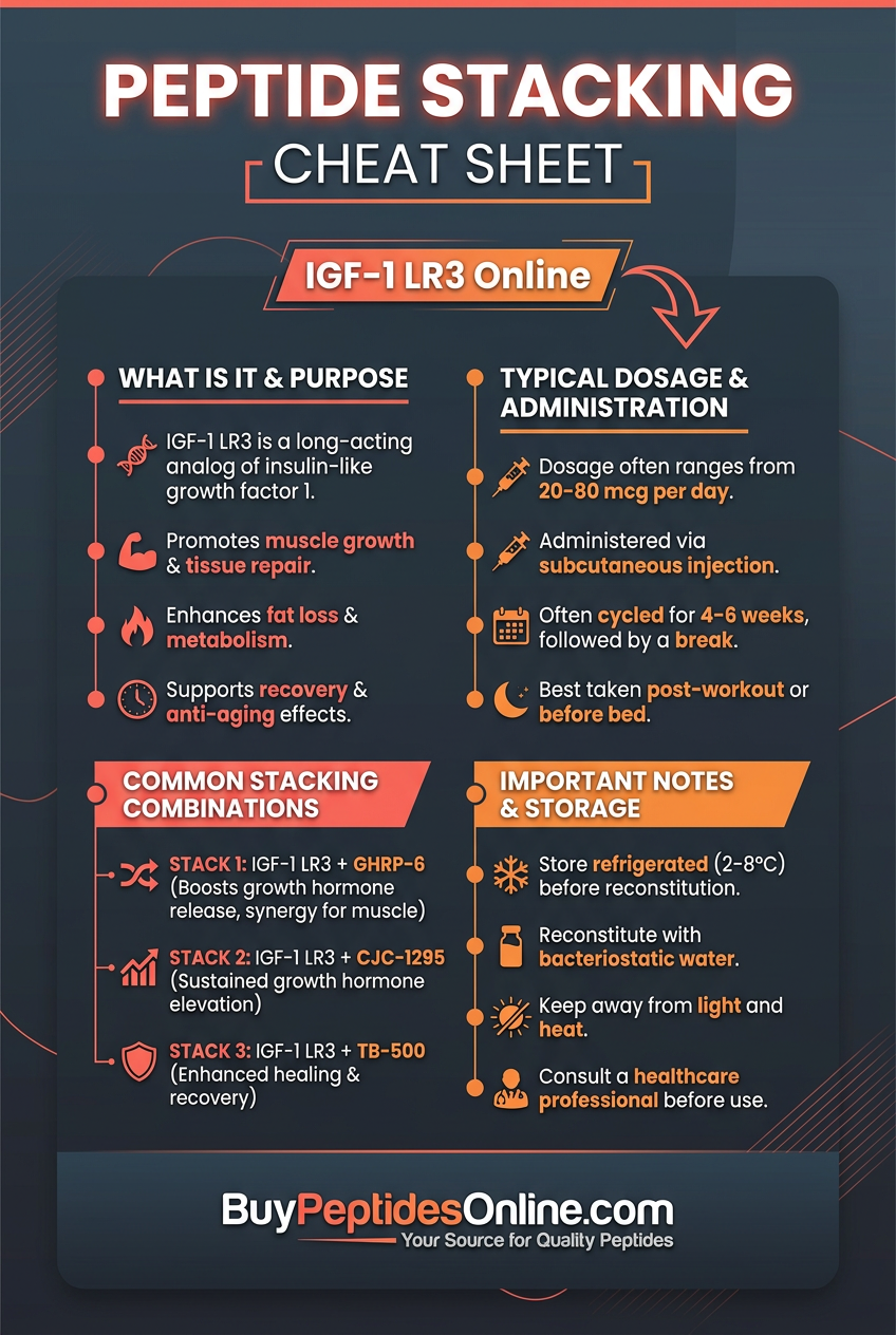 Peptide Stacking — Cheat Sheet | IGF-1 LR3 Online