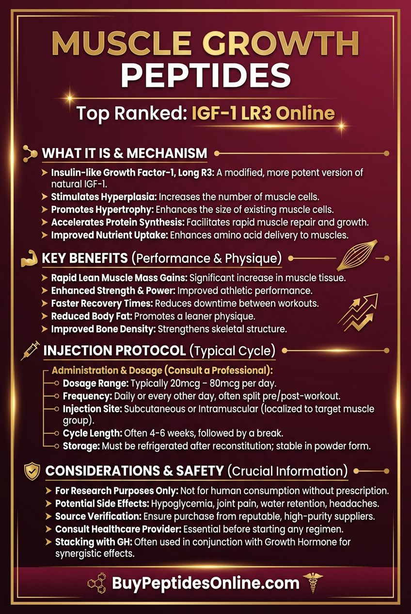 Muscle Growth Peptides — Top Ranked | IGF-1 LR3 Online