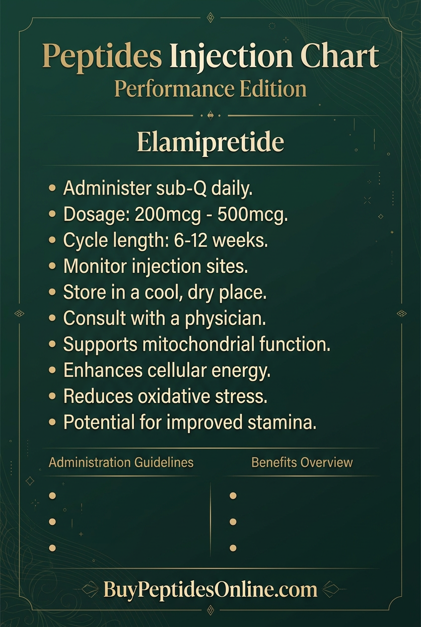 Peptides Injection Chart — Performance Edition | Elamipretide