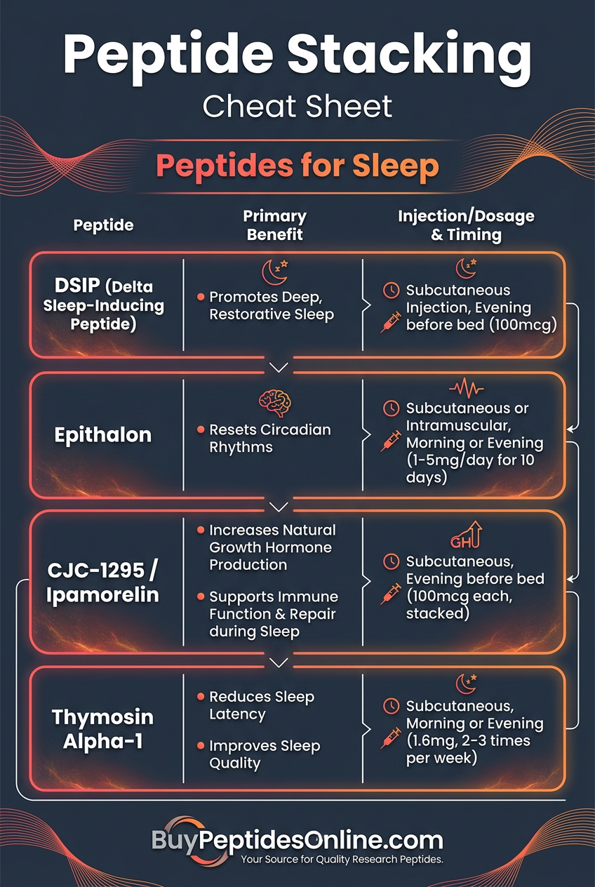 Peptide Stacking — Cheat Sheet | Peptides for Sleep