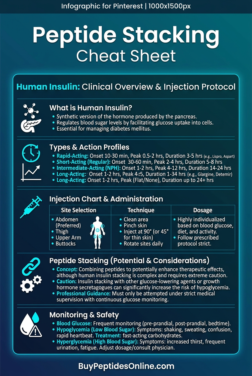 Peptide Stacking — Cheat Sheet | Human Insulin