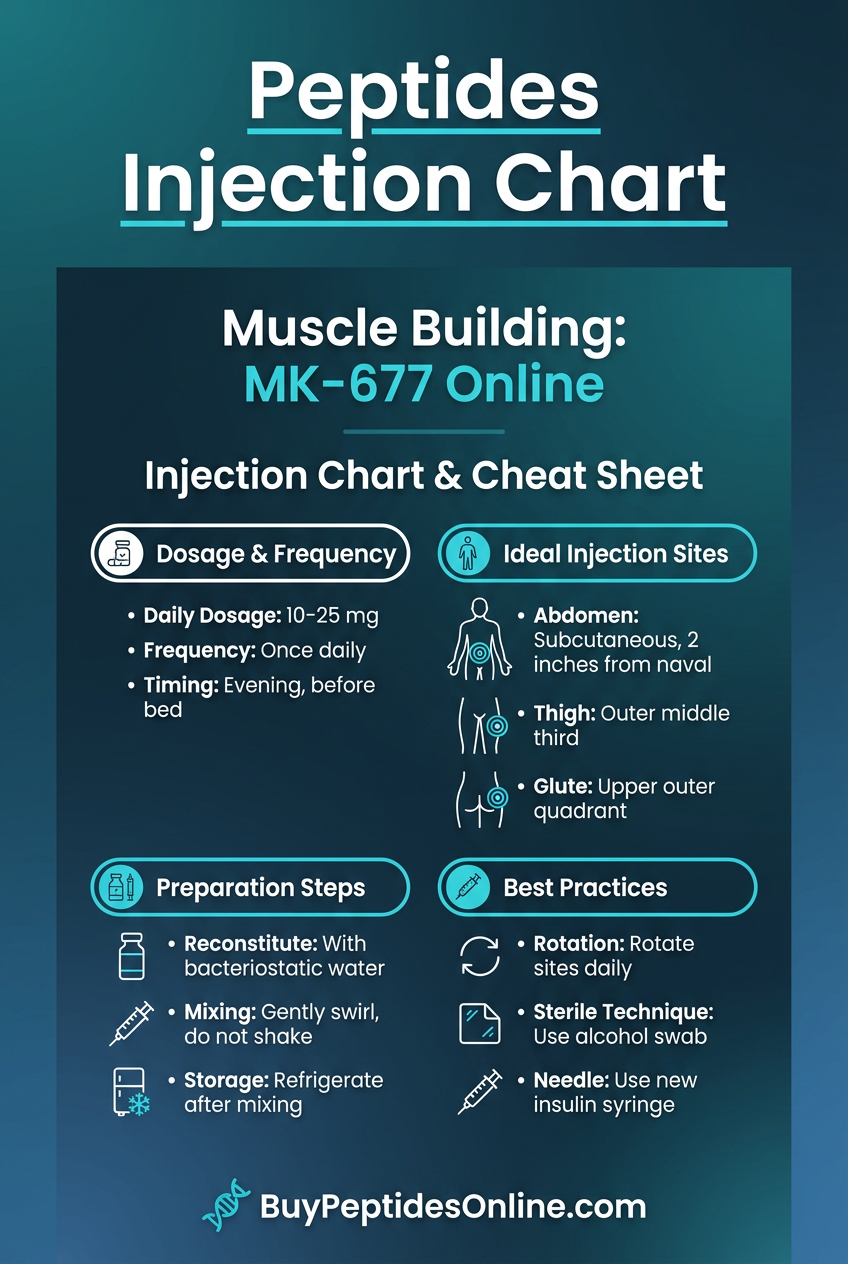 Peptides Injection Chart — Muscle Building | MK-677 Online