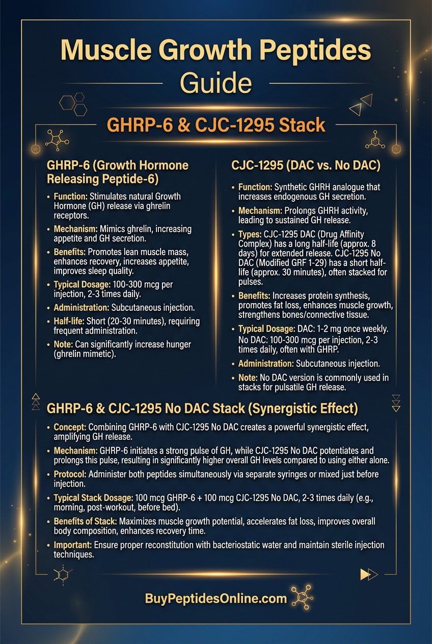 Muscle Growth Peptides — Guide | GHRP-6 & CJC-1295 Stack
