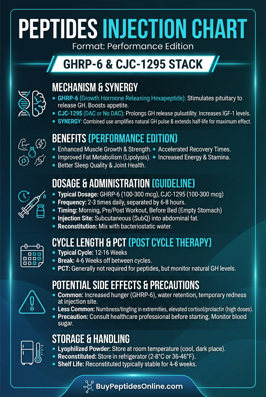 Peptides Injection Chart — Performance Edition | GHRP-6 & CJC-1295 Stack