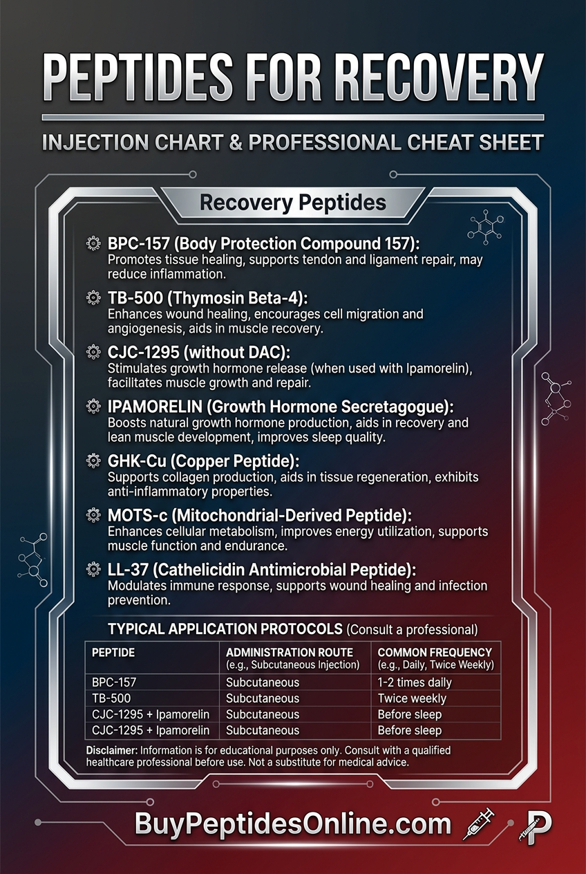 Peptides for Recovery — Injection Chart | Recovery Peptides