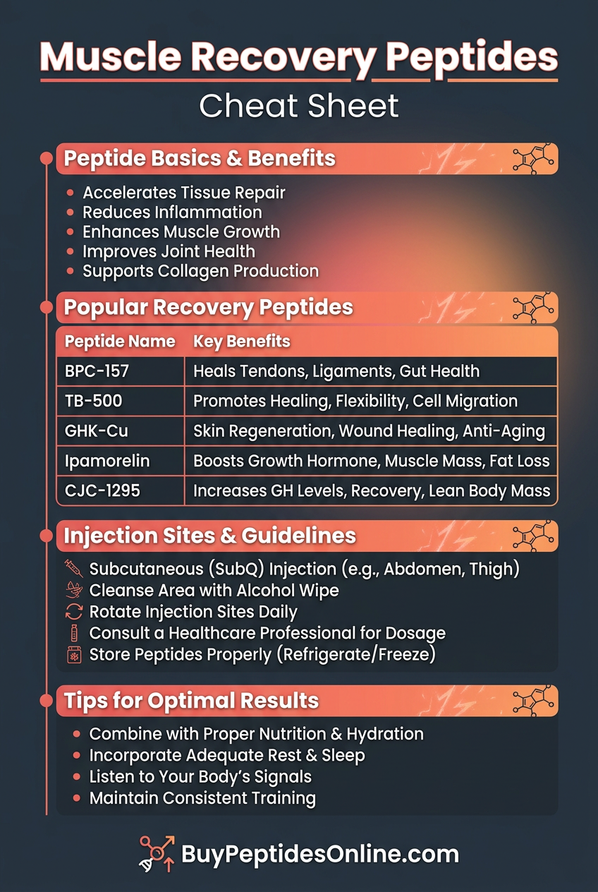 Muscle Recovery Peptides — Cheat Sheet