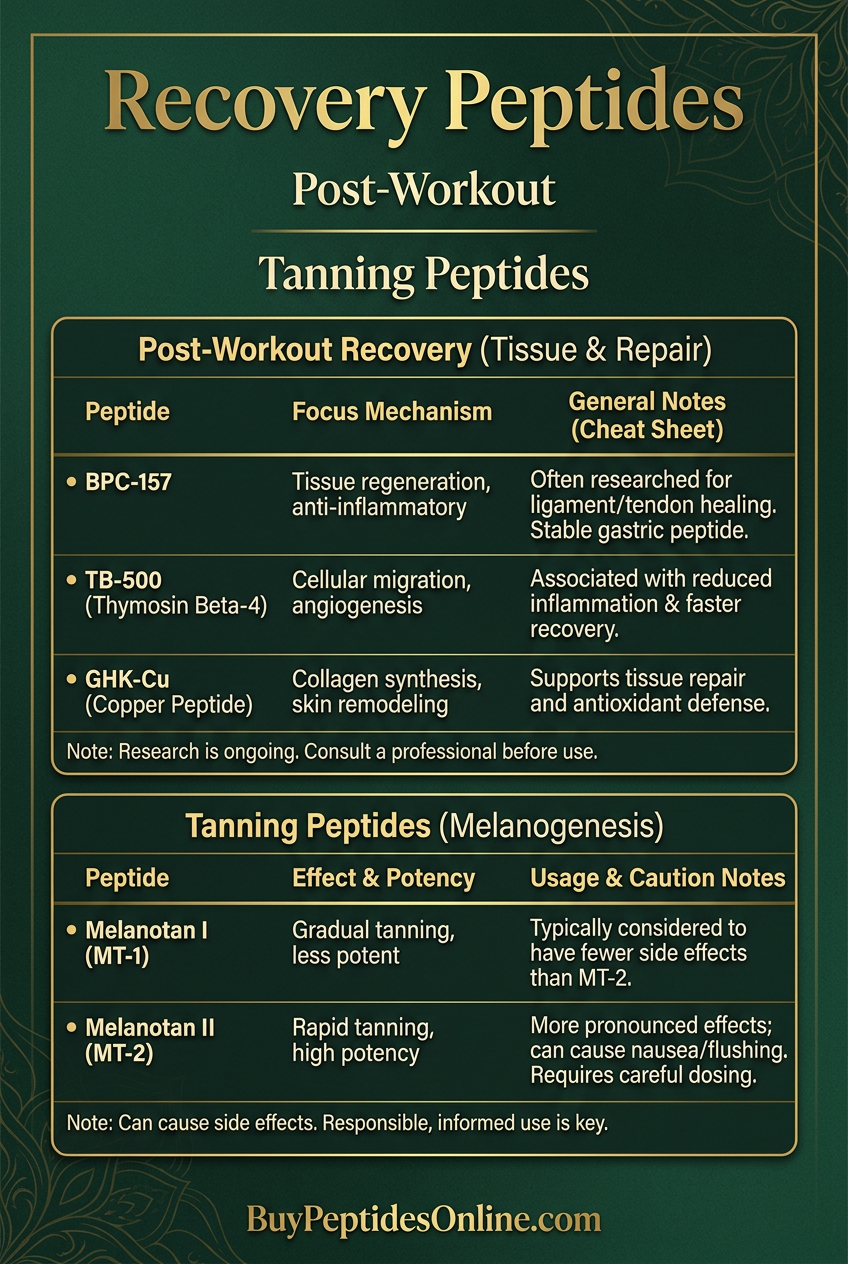 Recovery Peptides — Post-Workout | Tanning Peptides