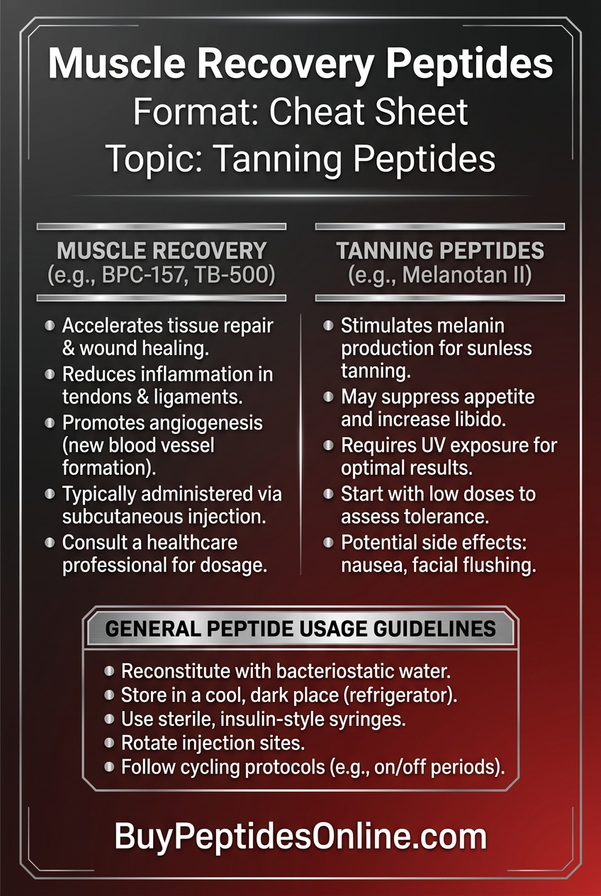 Muscle Recovery Peptides — Cheat Sheet | Tanning Peptides
