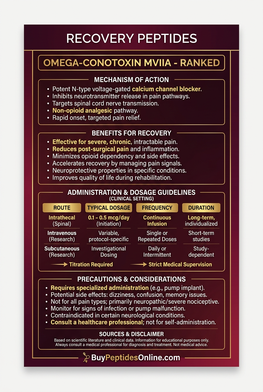Recovery Peptides — Ranked | Omega-Conotoxin MVIIA