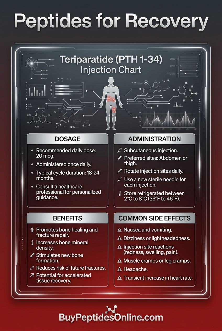 Peptides for Recovery — Injection Chart | Teriparatide