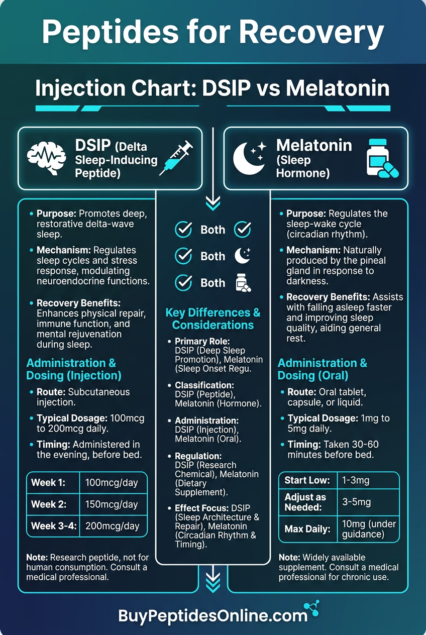 Peptides for Recovery — Injection Chart | DSIP vs Melatonin