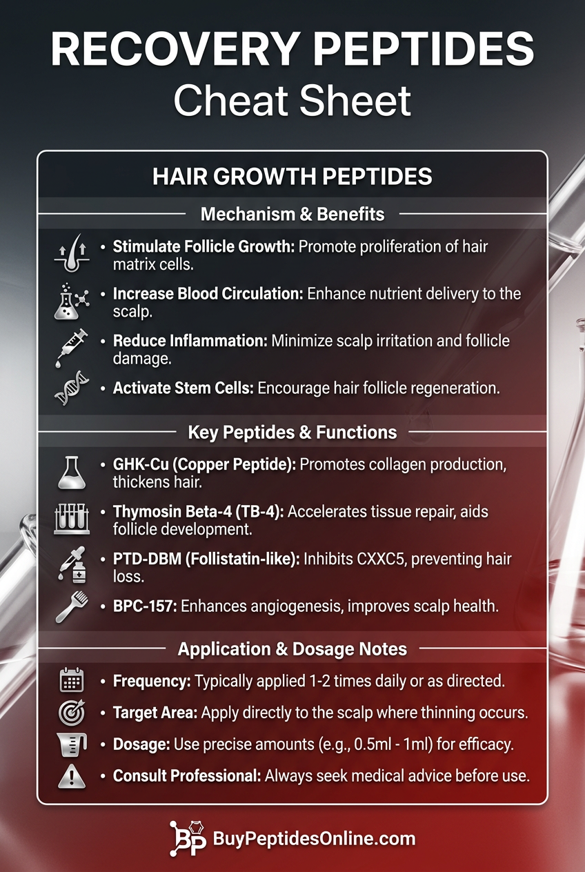 Recovery Peptides — Cheat Sheet | Hair Growth Peptides