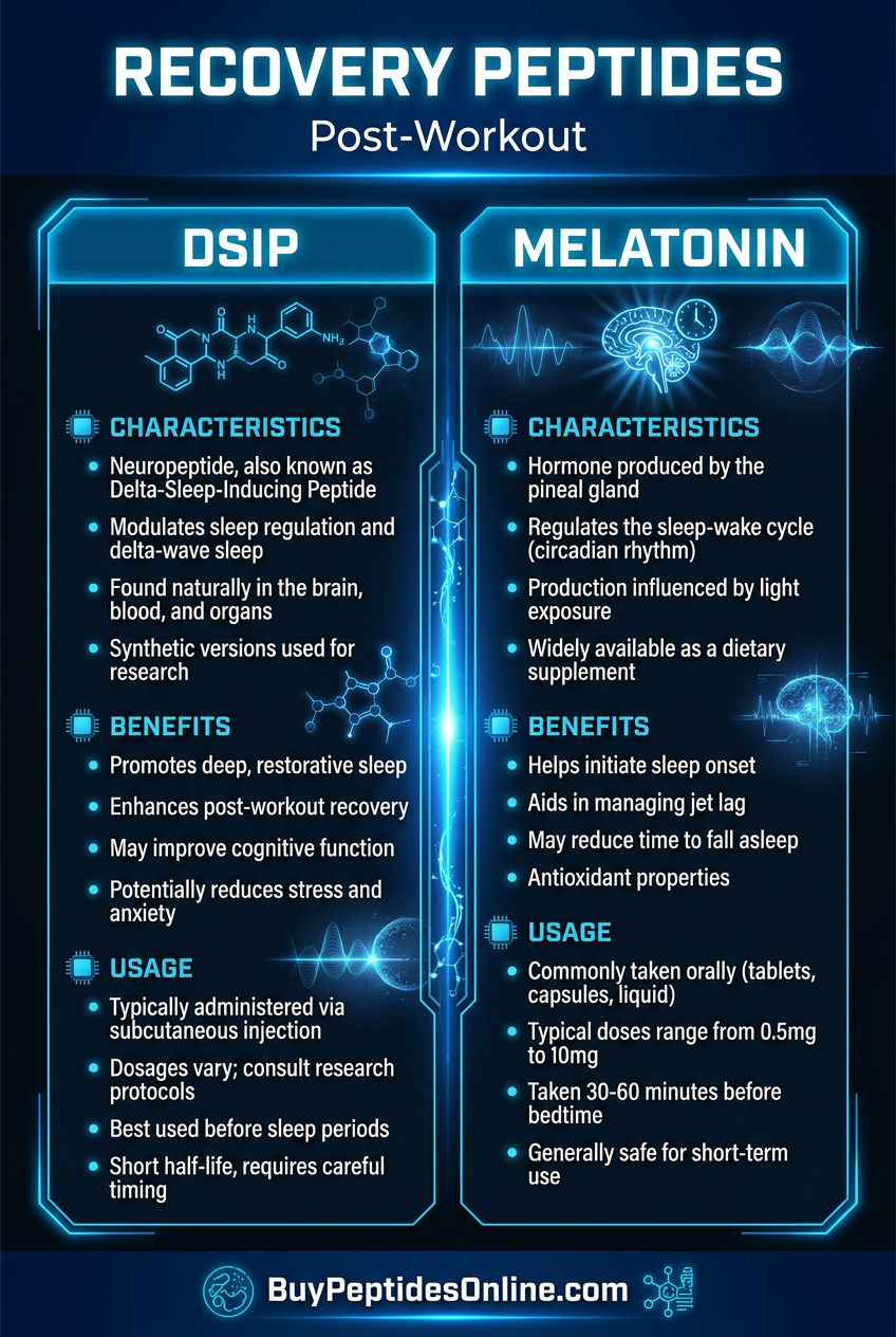 Recovery Peptides — Post-Workout | DSIP vs Melatonin